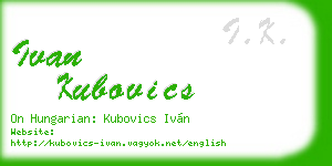 ivan kubovics business card